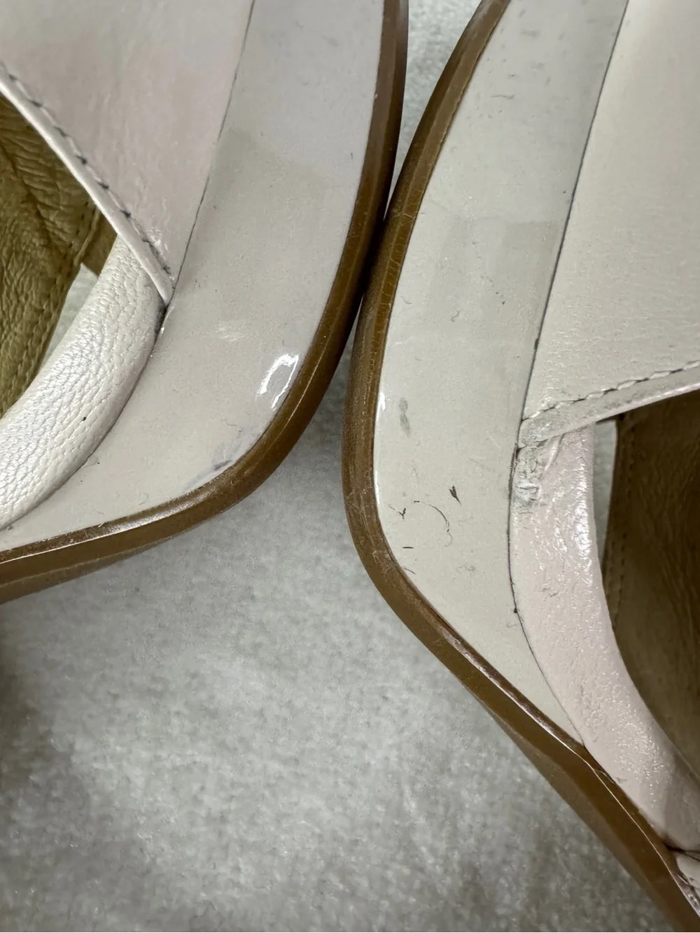 MICHAEL Michael Kors Cream Leather Slingback Peep Toe Platform Heels Size 8